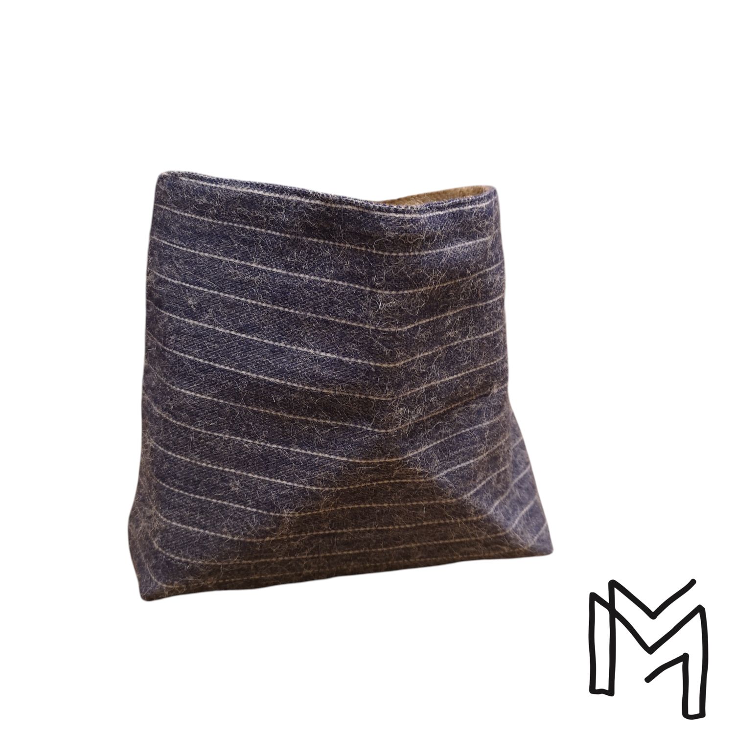 Mini opbergmand uit recuptextiel - wolly lines