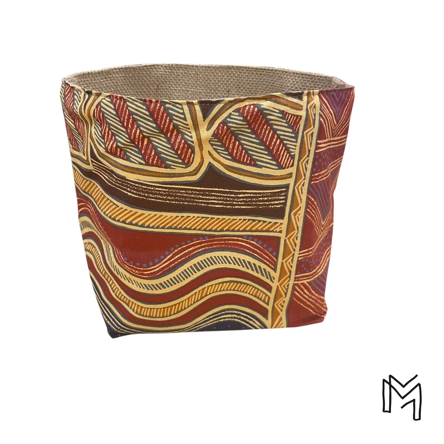 Mini opbergmand uit recuptextiel - Wax print