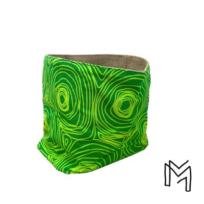 Mini opbergmand uit recuptextiel - Green swirls