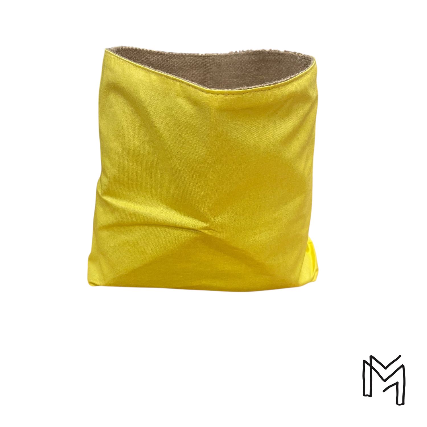 Mini opbergmand uit recuptextiel - Bright yellow
