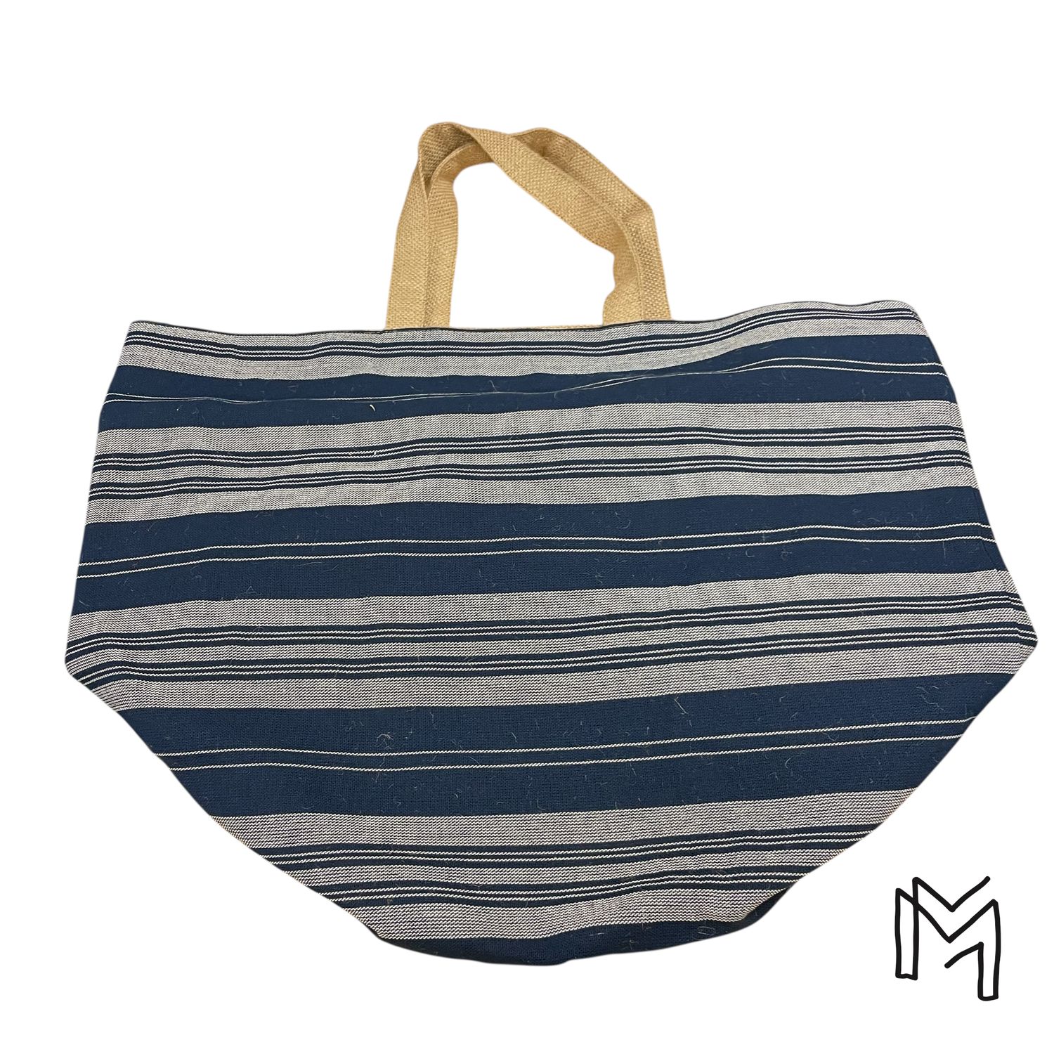 XL opbergmand uit recuptextiel - Navy Stripes