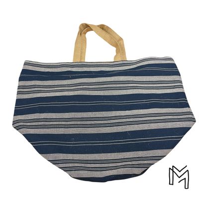 XL opbergmand uit recuptextiel - Navy Stripes