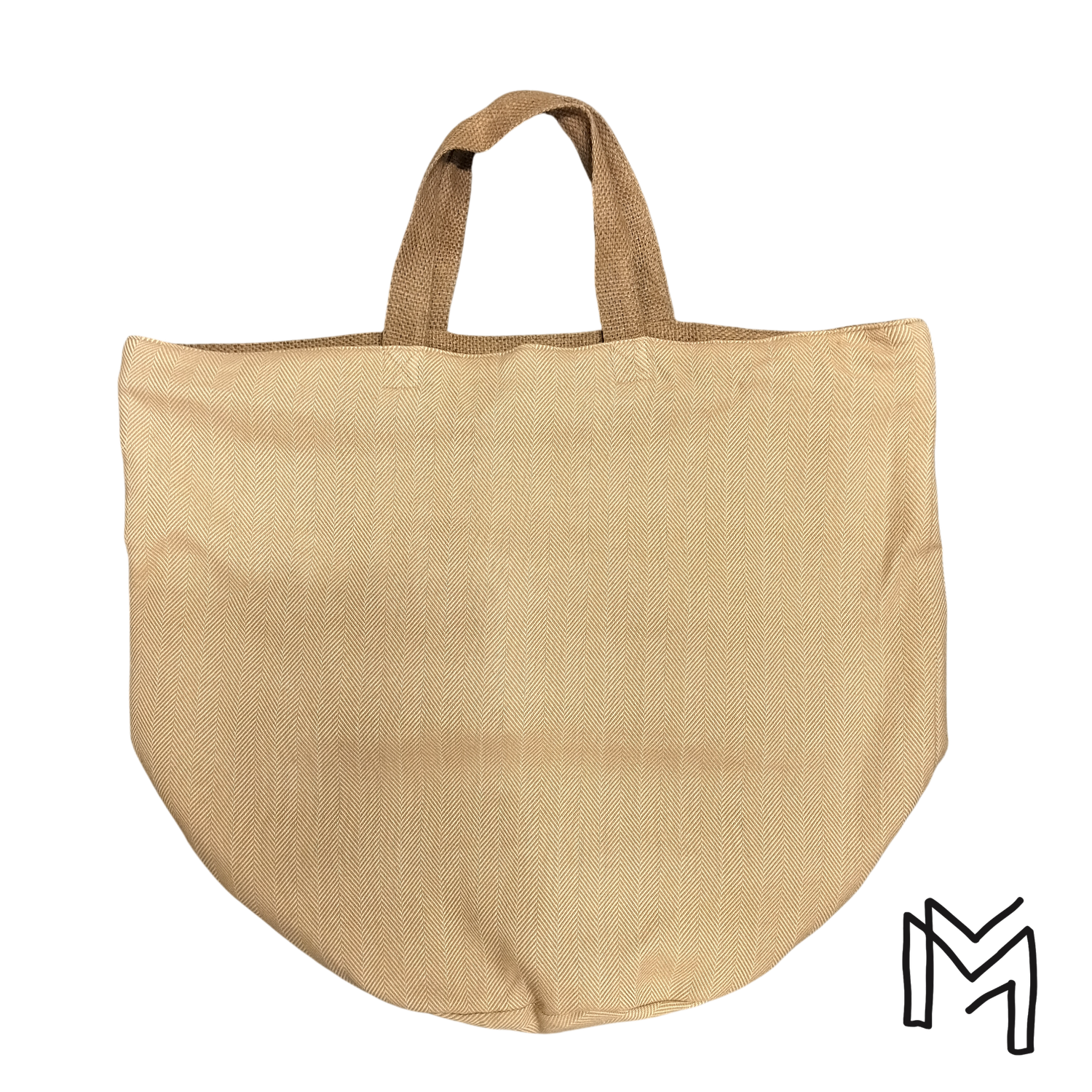 XL opbergmand uit recuptextiel - chevron beige