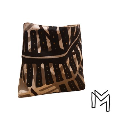 Mini opbergmand uit recuptextiel - geo boho nature