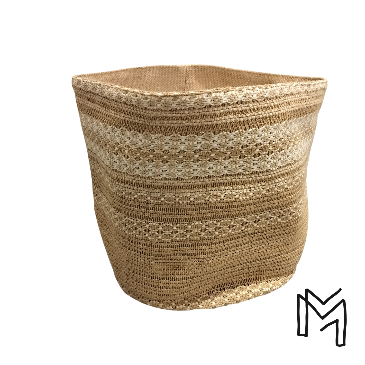 Medium opbergmand uit recuptextiel - boho feeling