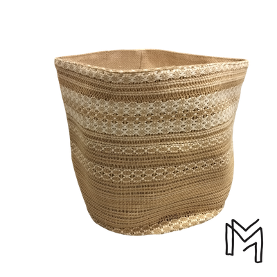 Medium opbergmand uit recuptextiel - boho feeling