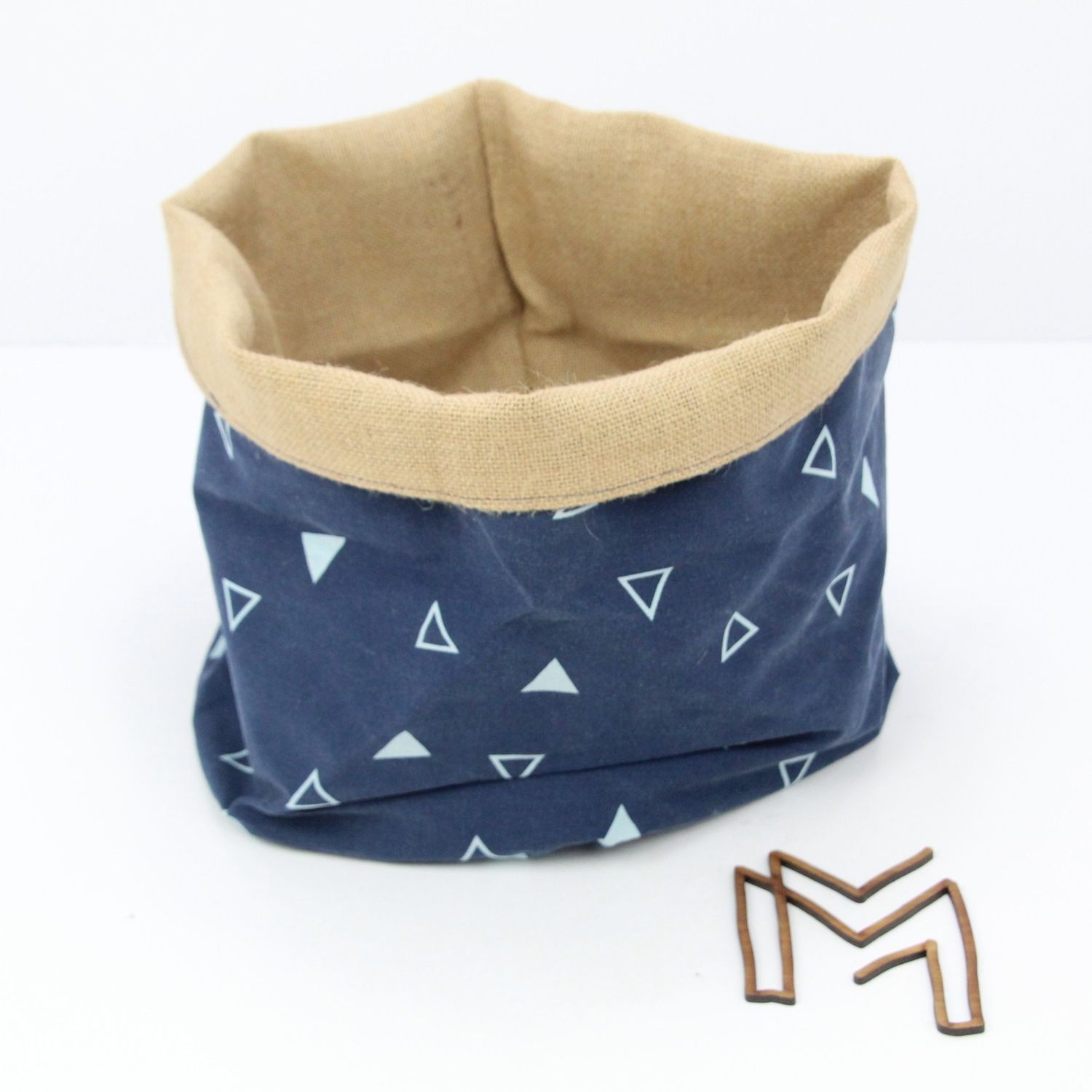 Medium opbergmand uit recuptextiel - night triangle