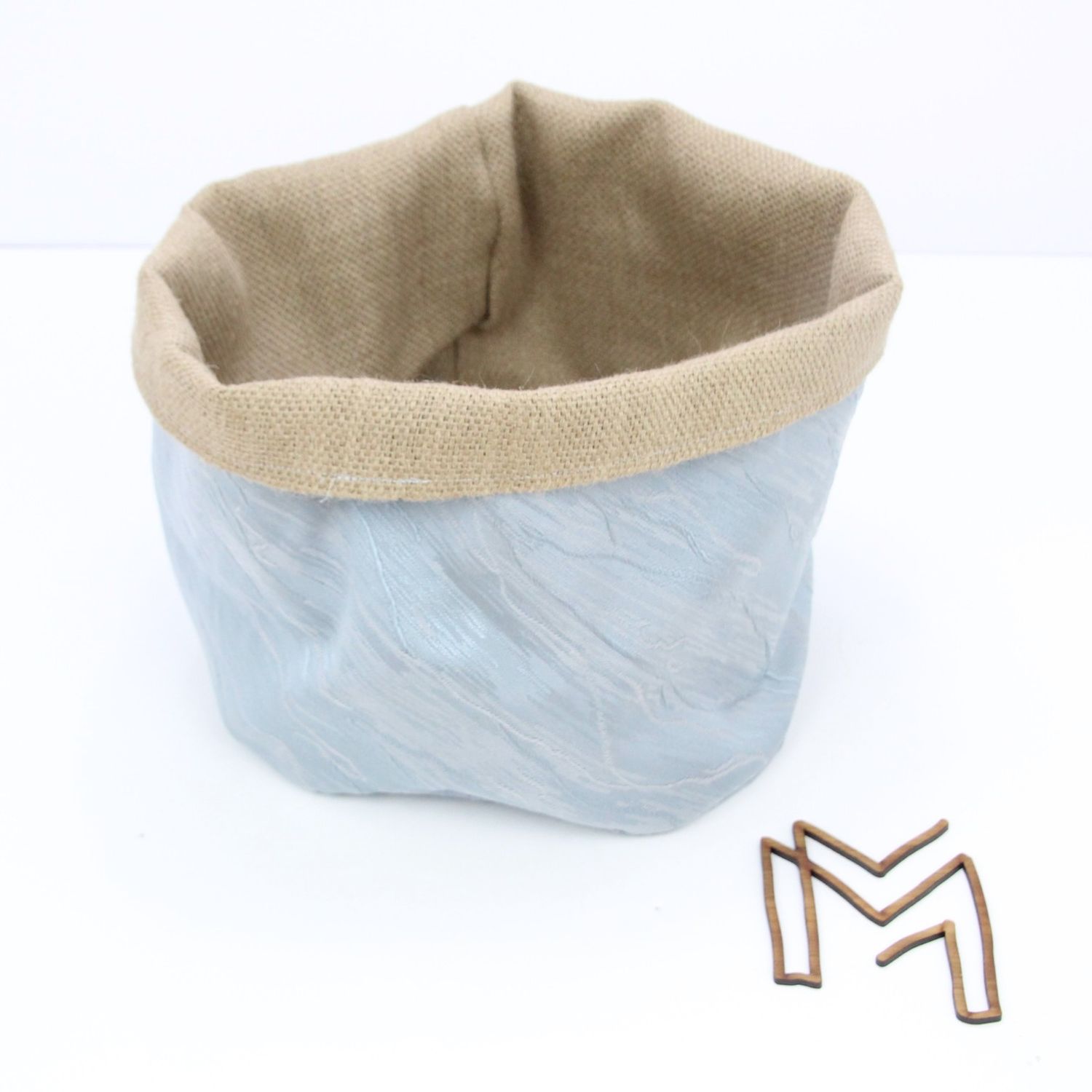 Medium opbergmand uit recuptextiel - morningblue flames