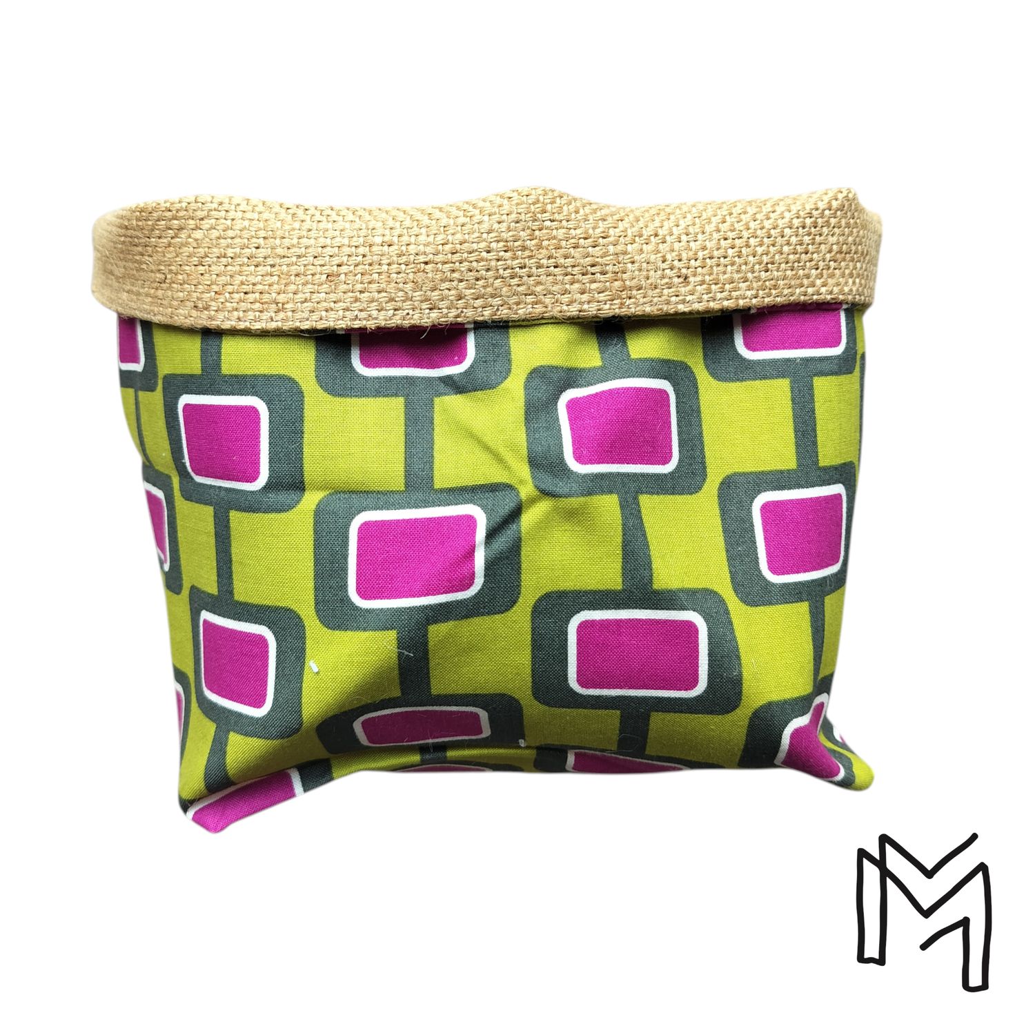 Mini opbergmand uit recuptextiel - retro square