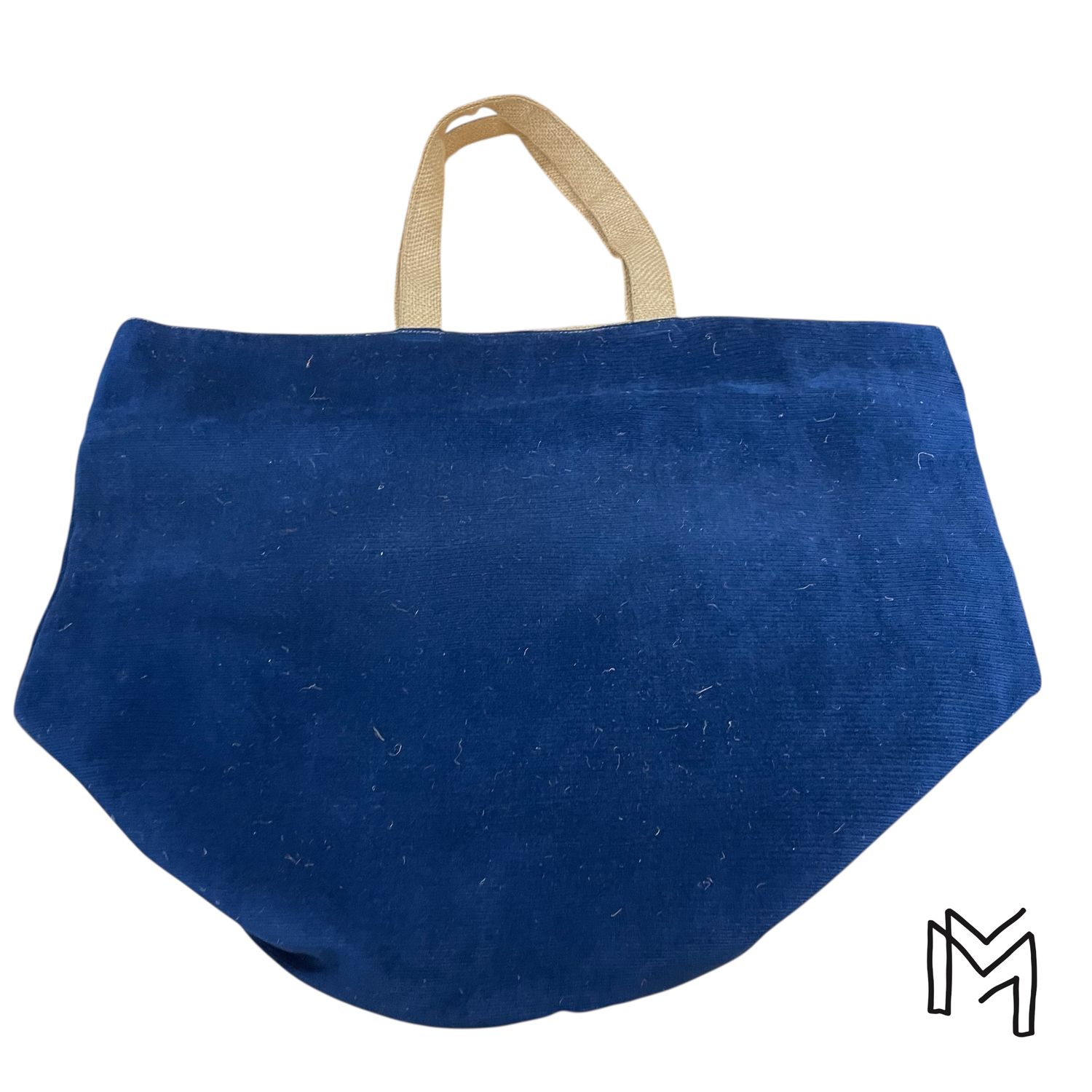 XL opbergmand uit recuptextiel - Blue velours