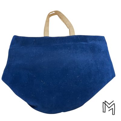 XL opbergmand uit recuptextiel - Blue velours