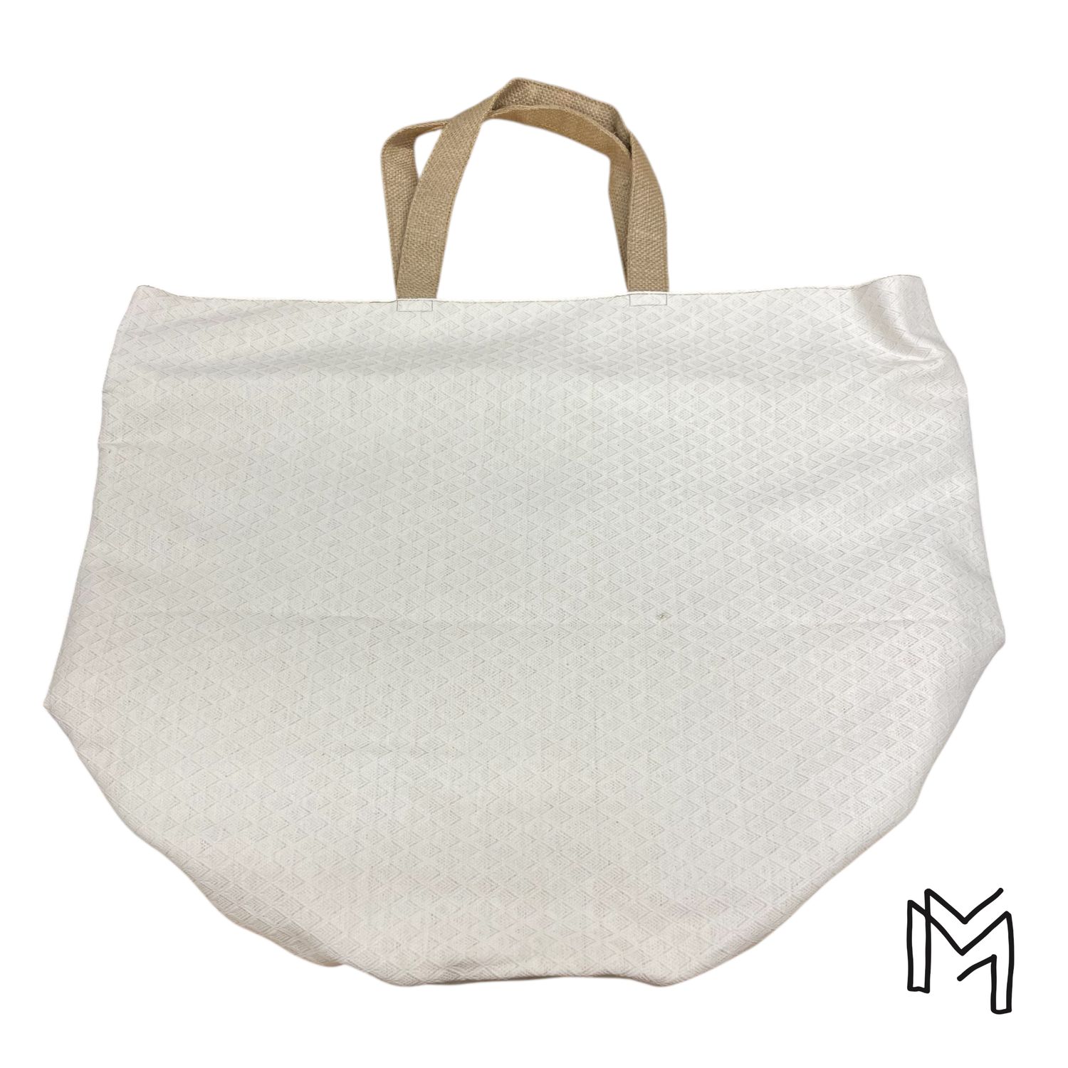 XL opbergmand uit recuptextiel - White squared chevron