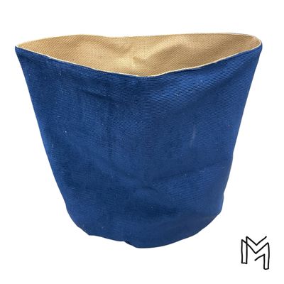 Medium opbergmand uit recuptextiel - Blue velours