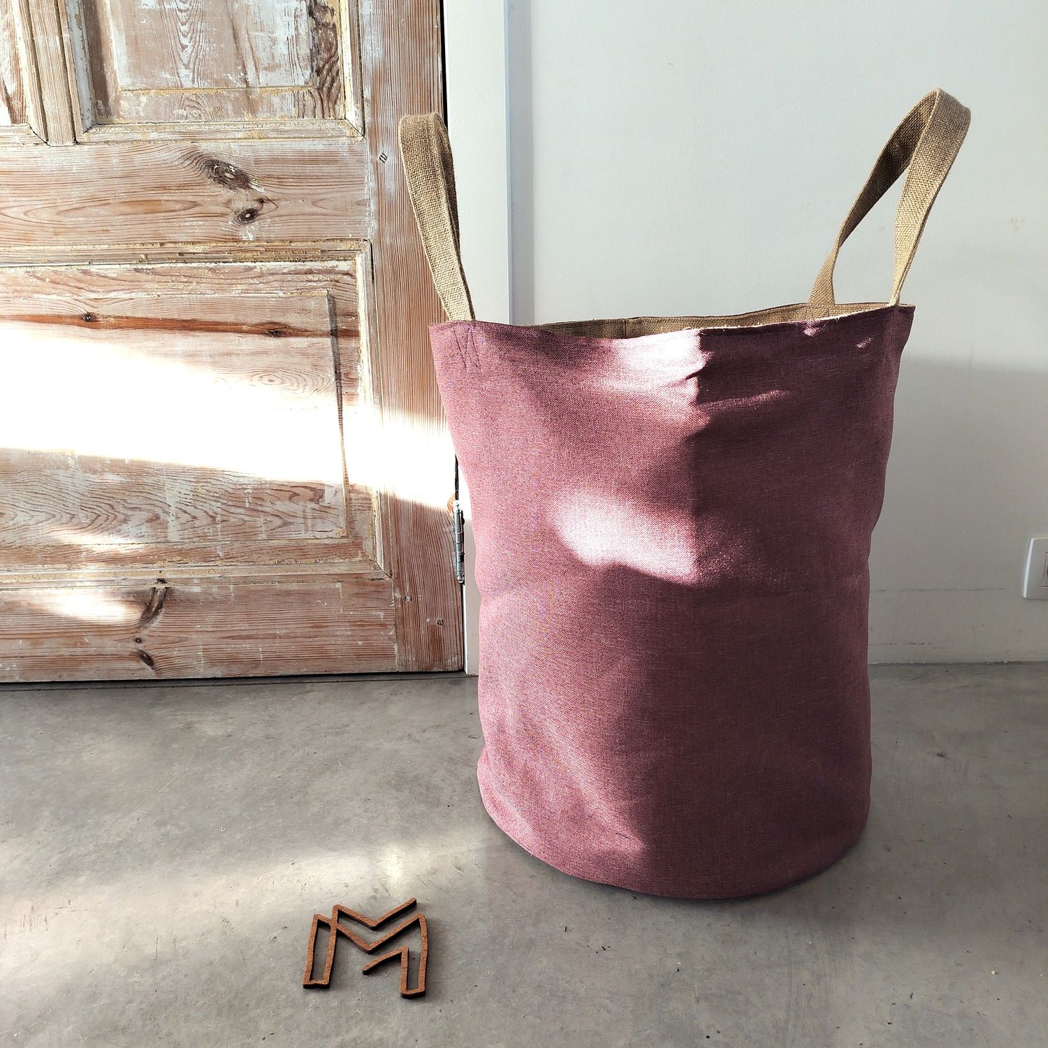 XL opbergmand uit recuptextiel - warm raspberry