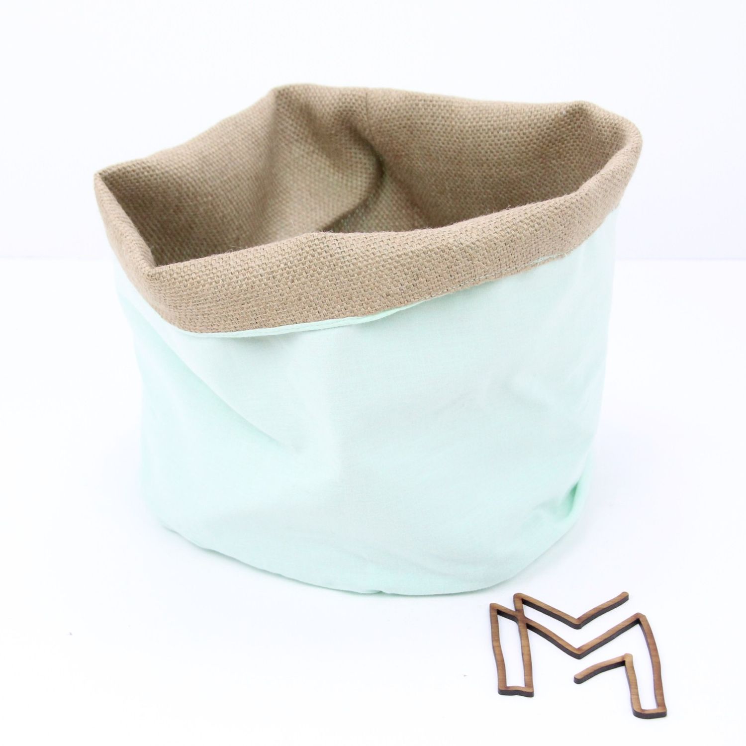Medium opbergmand uit recuptextiel - Mighty mint