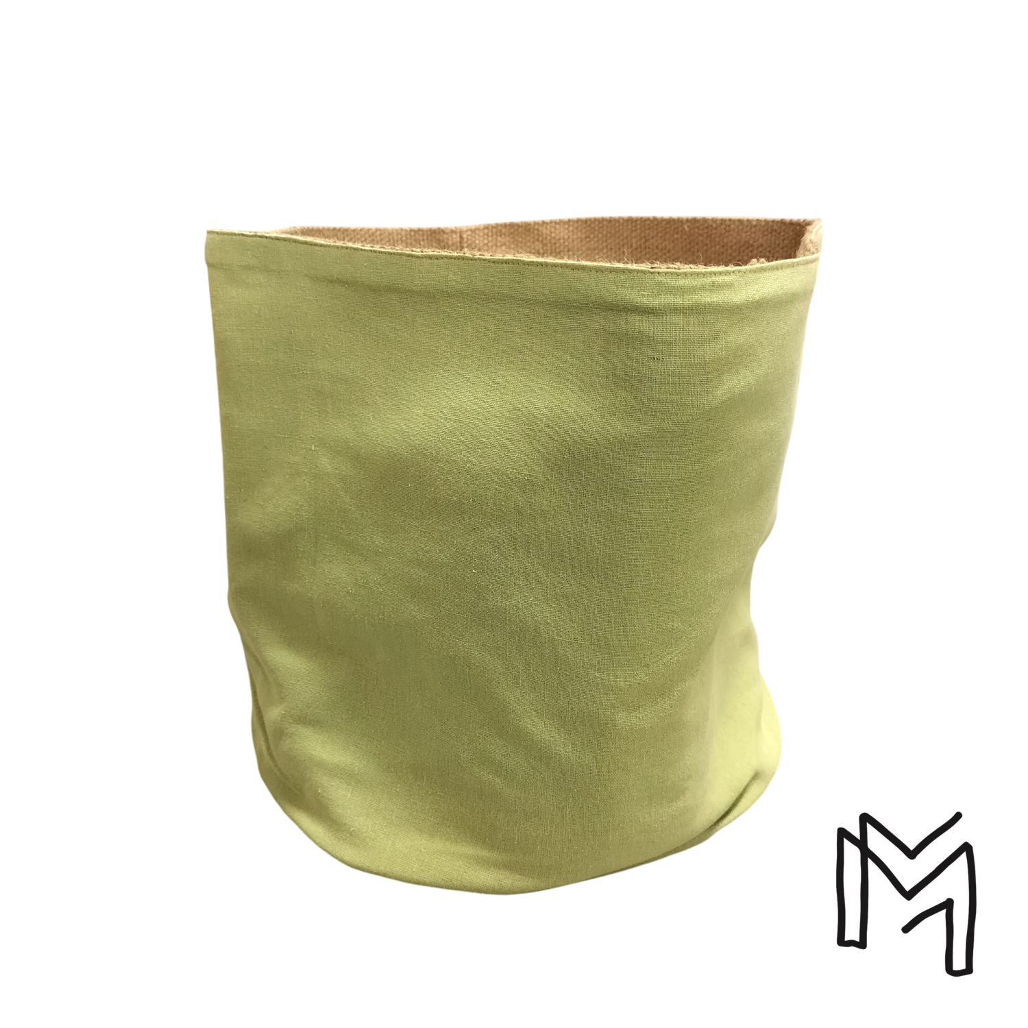 Medium opbergmand uit recuptextiel - Soft pistachio