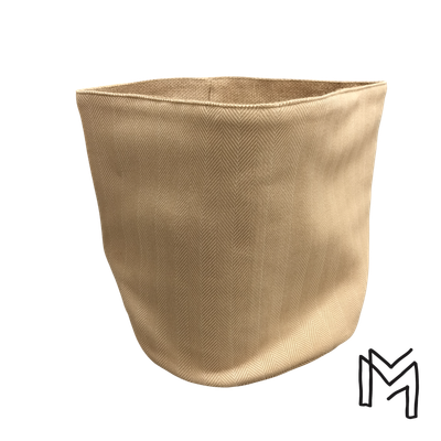 Medium opbergmand uit recuptextiel - Chevron beige