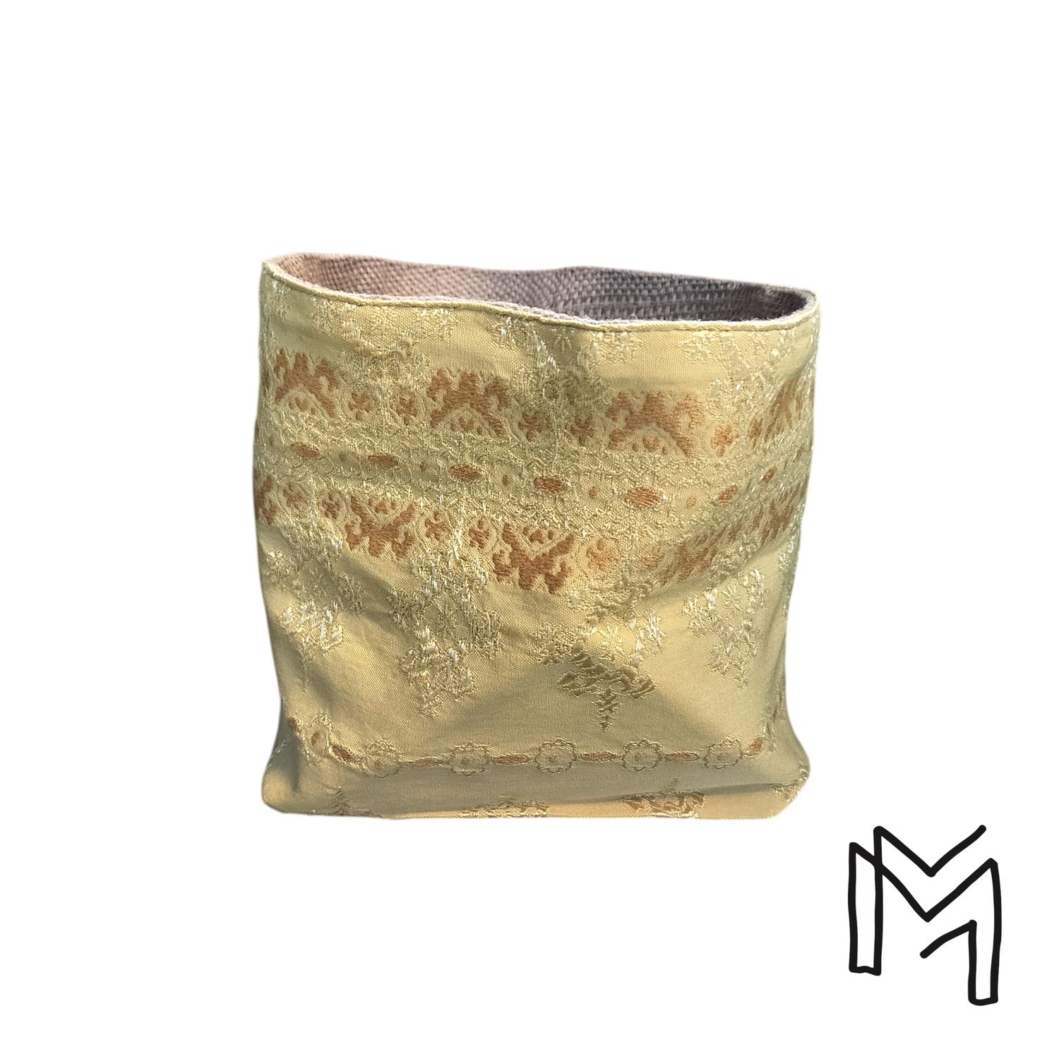 Mini opbergmand uit recuptextiel - Indie yellow