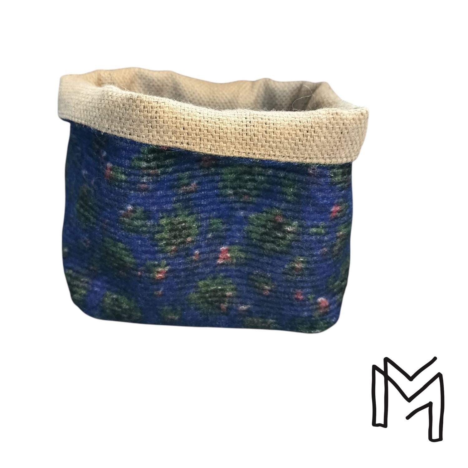 Mini opbergmand uit recuptextiel - winternight 2