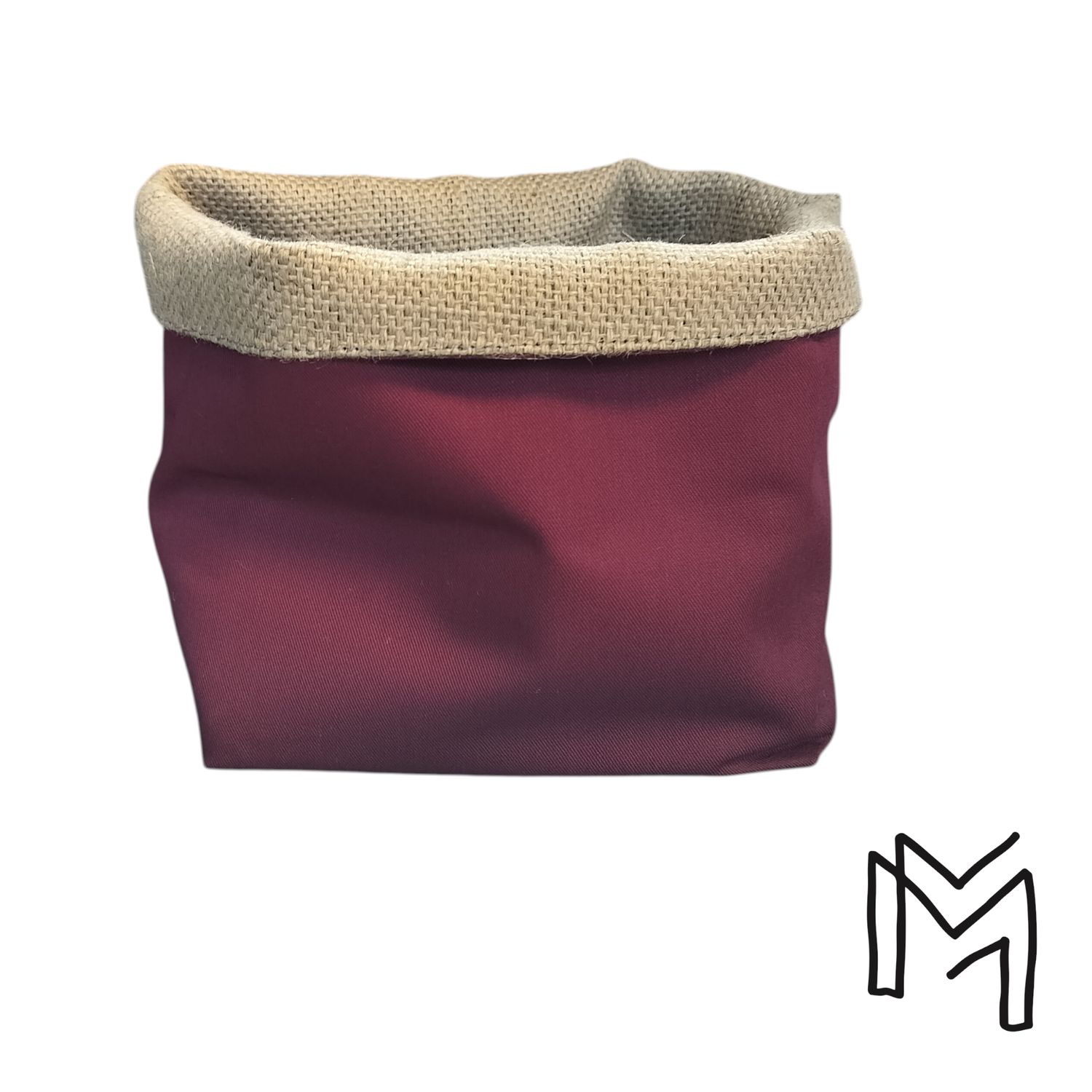 Mini opbergmand uit recuptextiel - aubergine 2