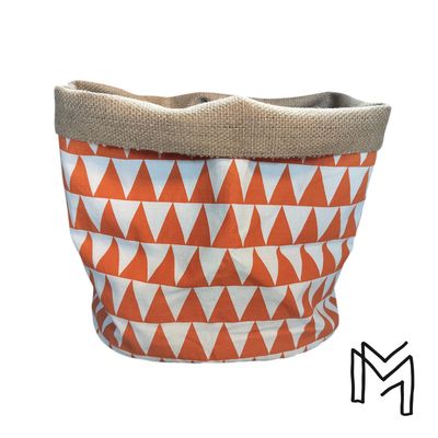 Medium opbergmand uit recuptextiel -pumpkin triangle