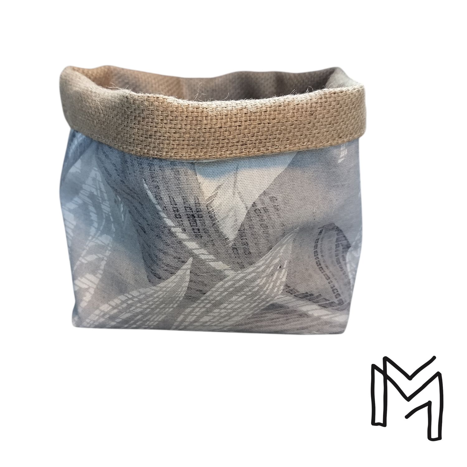 Mini opbergmand uit recuptextiel - grey forest 2