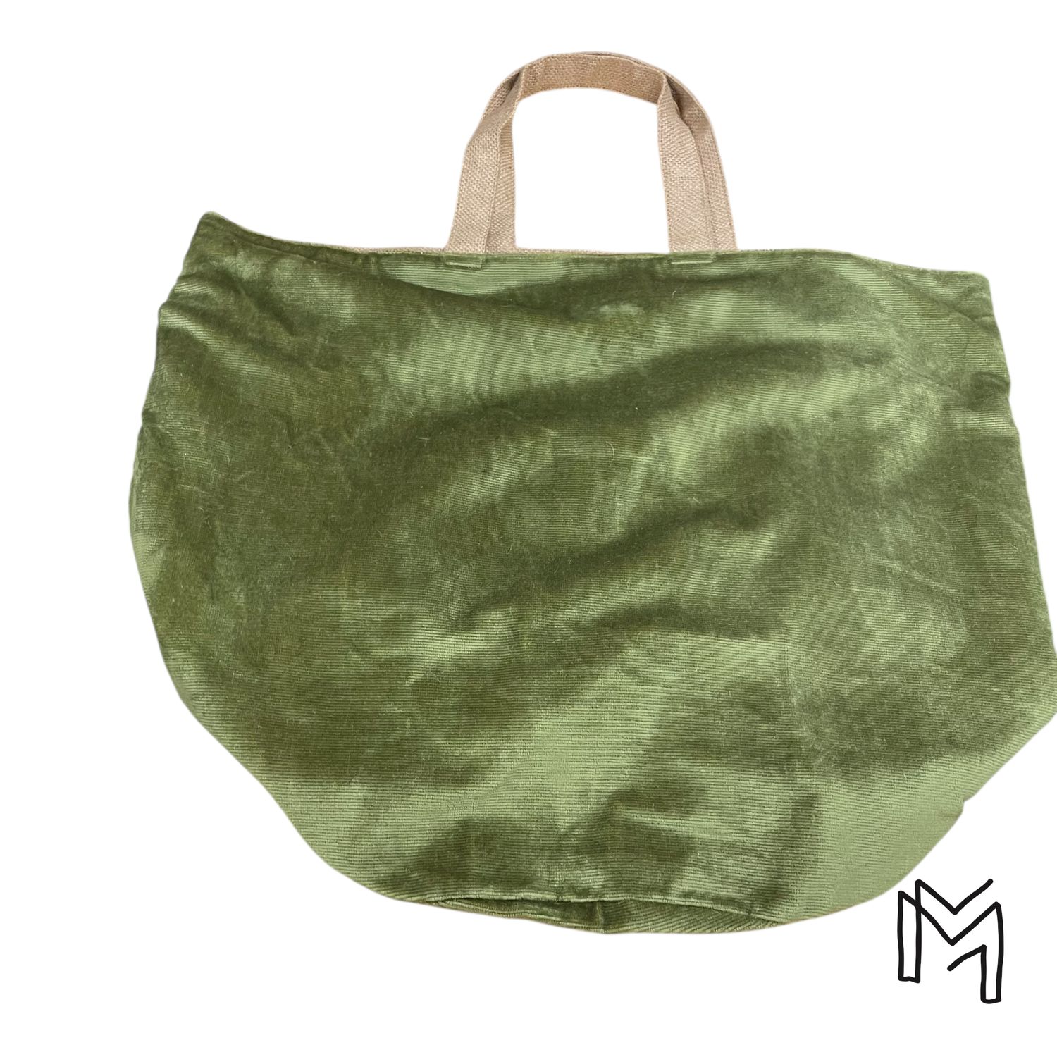 XL opbergmand uit recuptextiel - Olive velours