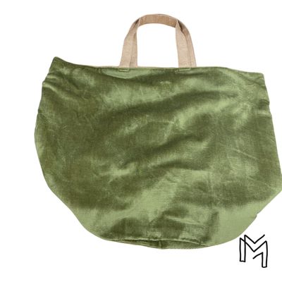 XL opbergmand uit recuptextiel - Olive velours