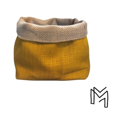 Mini opbergmand uit recuptextiel - warm yellow 3
