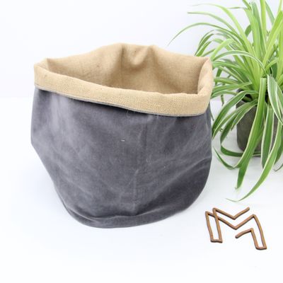 Medium opbergmand uit recuptextiel - warm olifantengrijs 2