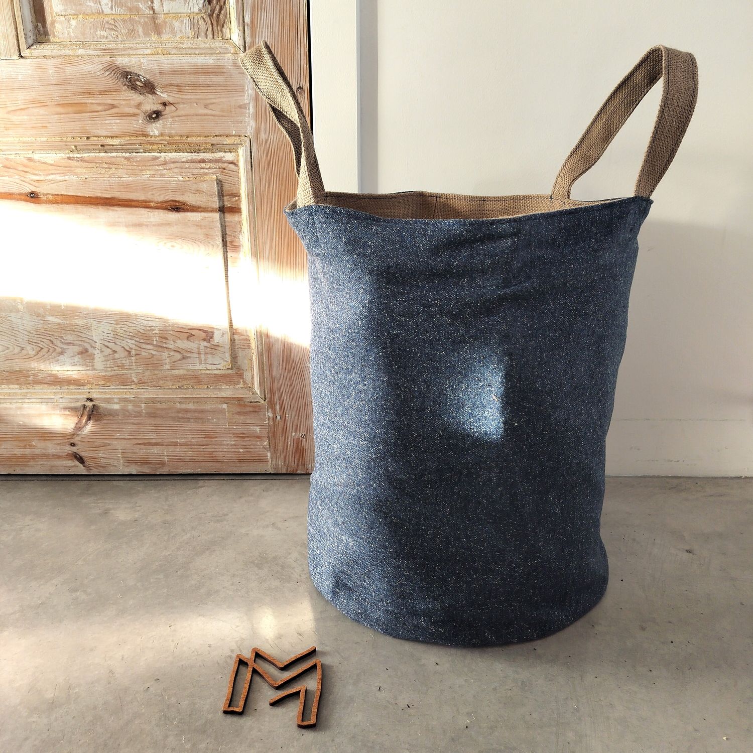 XL opbergmand uit recuptextiel - Midnight spikkel