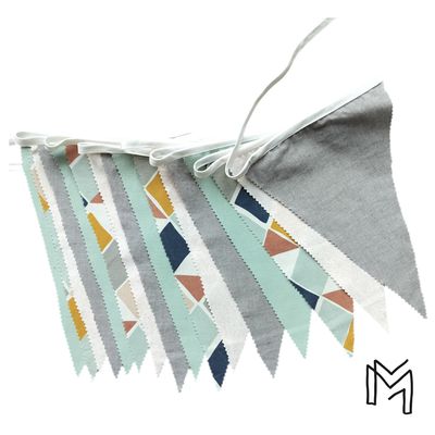 Vlaggetjes uit recuptextiel - Pastel party