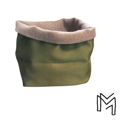 Mini opbergmand uit recuptextiel - flat olive