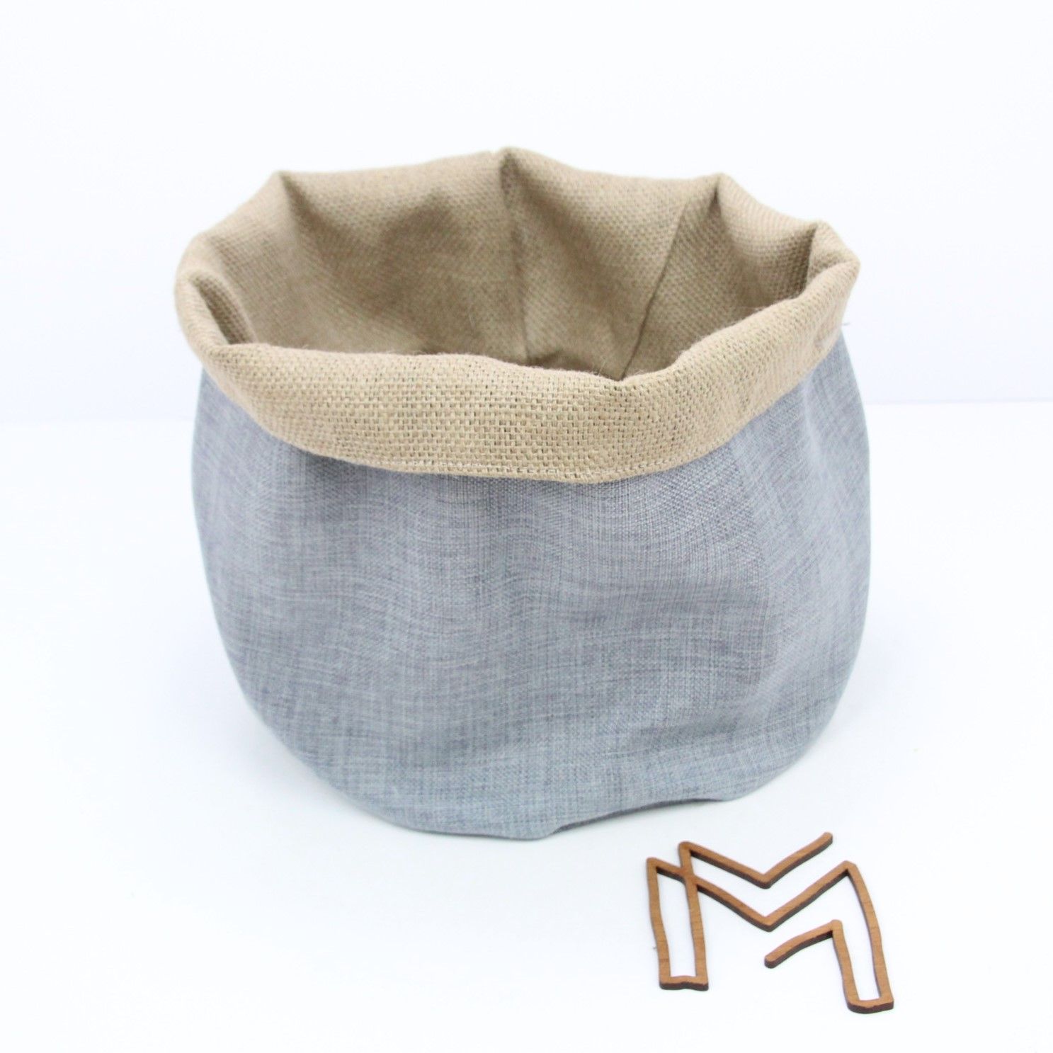 Medium opbergmand uit recuptextiel - elephant grey texture 2