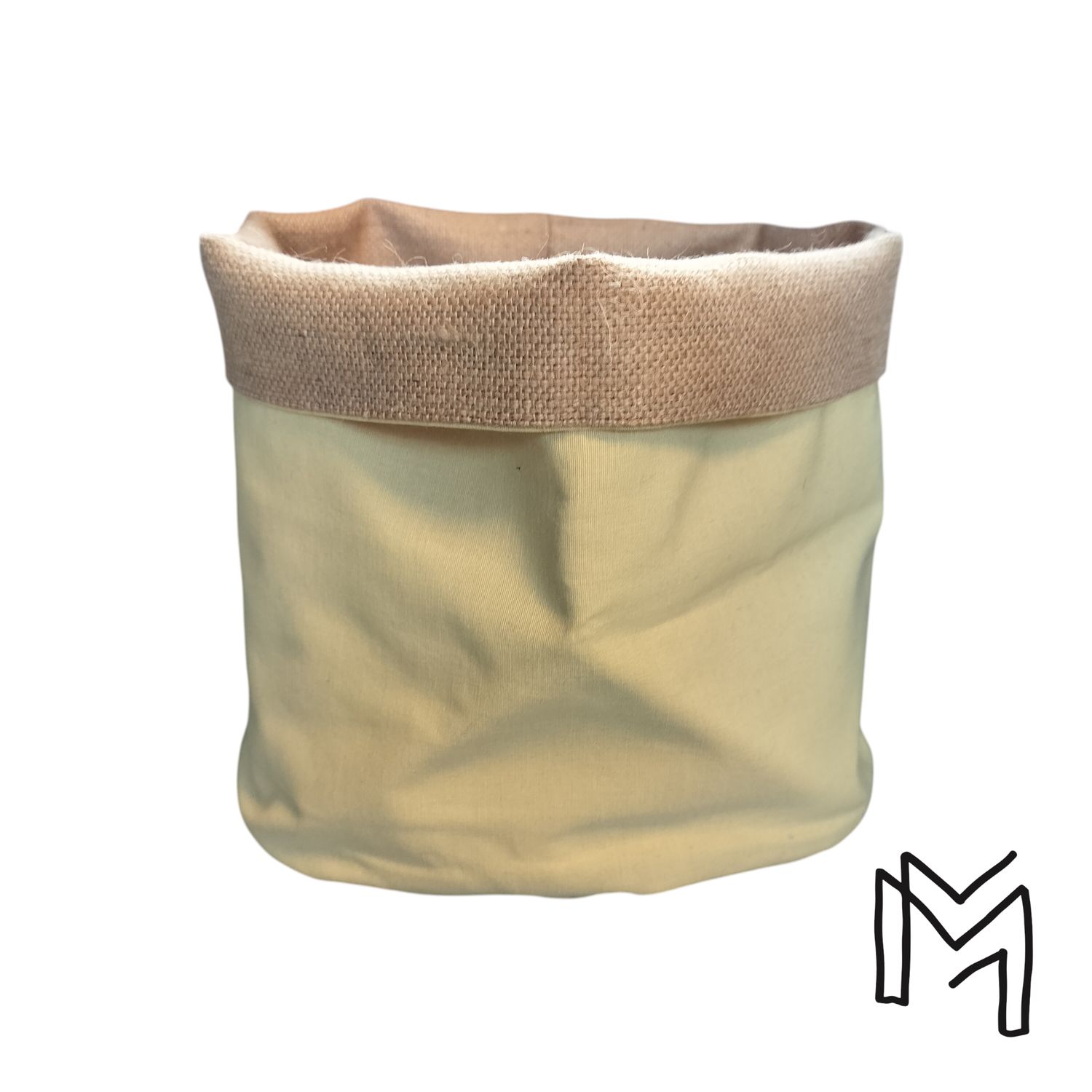 Medium opbergmand uit recuptextiel - kuikengeel