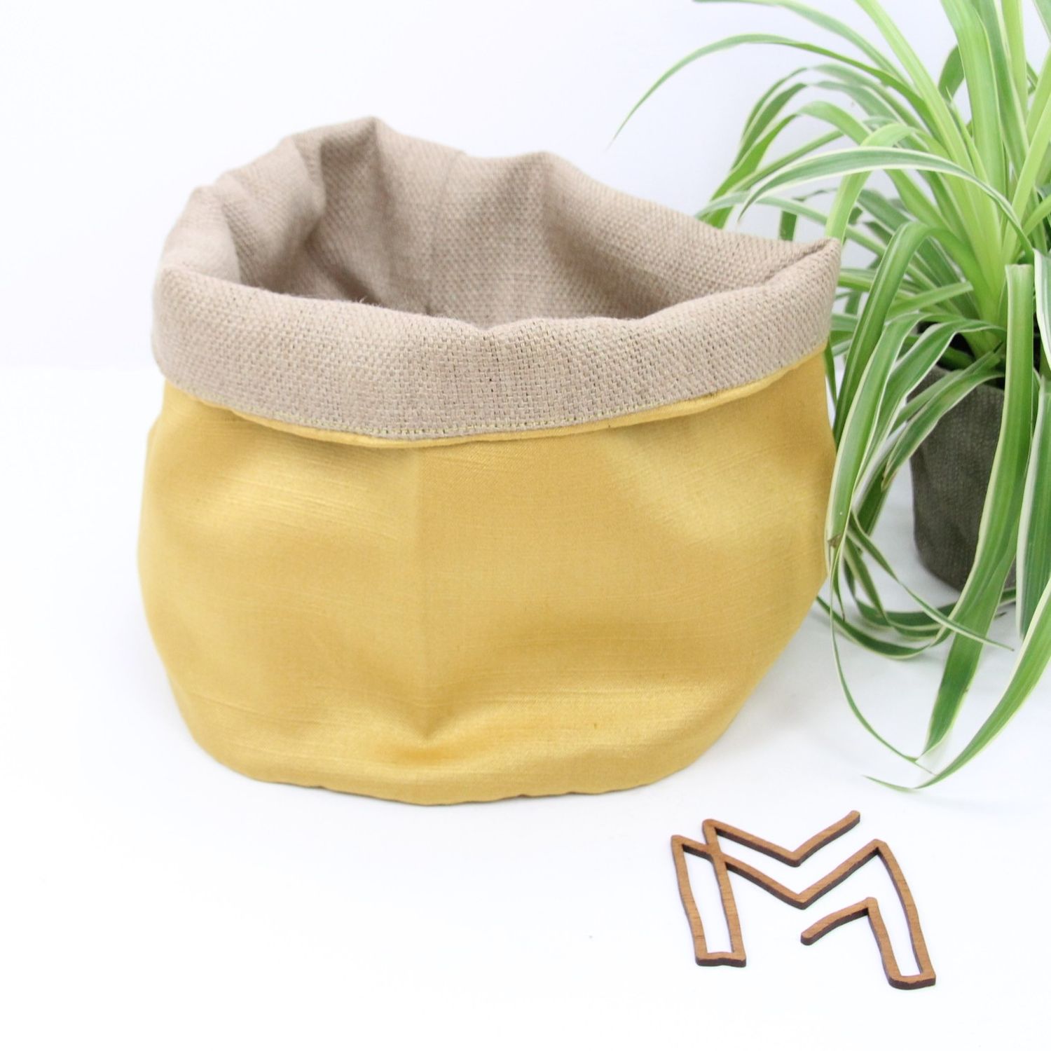 Medium opbergmand uit recuptextiel - sunshine 2