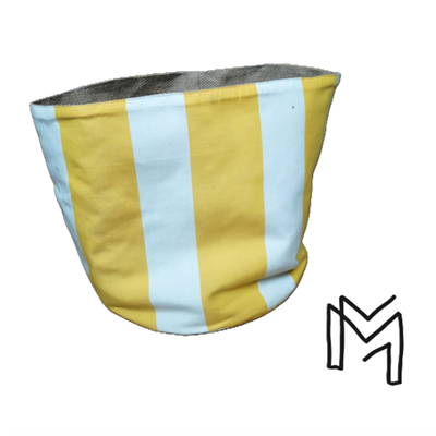 Medium opbergmand uit recuptextiel - Yellow on the beach