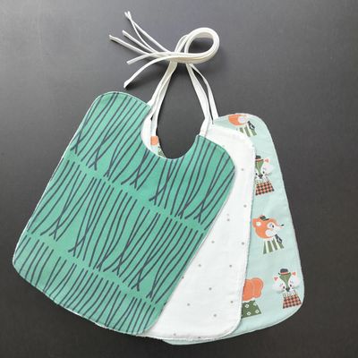 XL bibs from upcycled textile (set of 3)