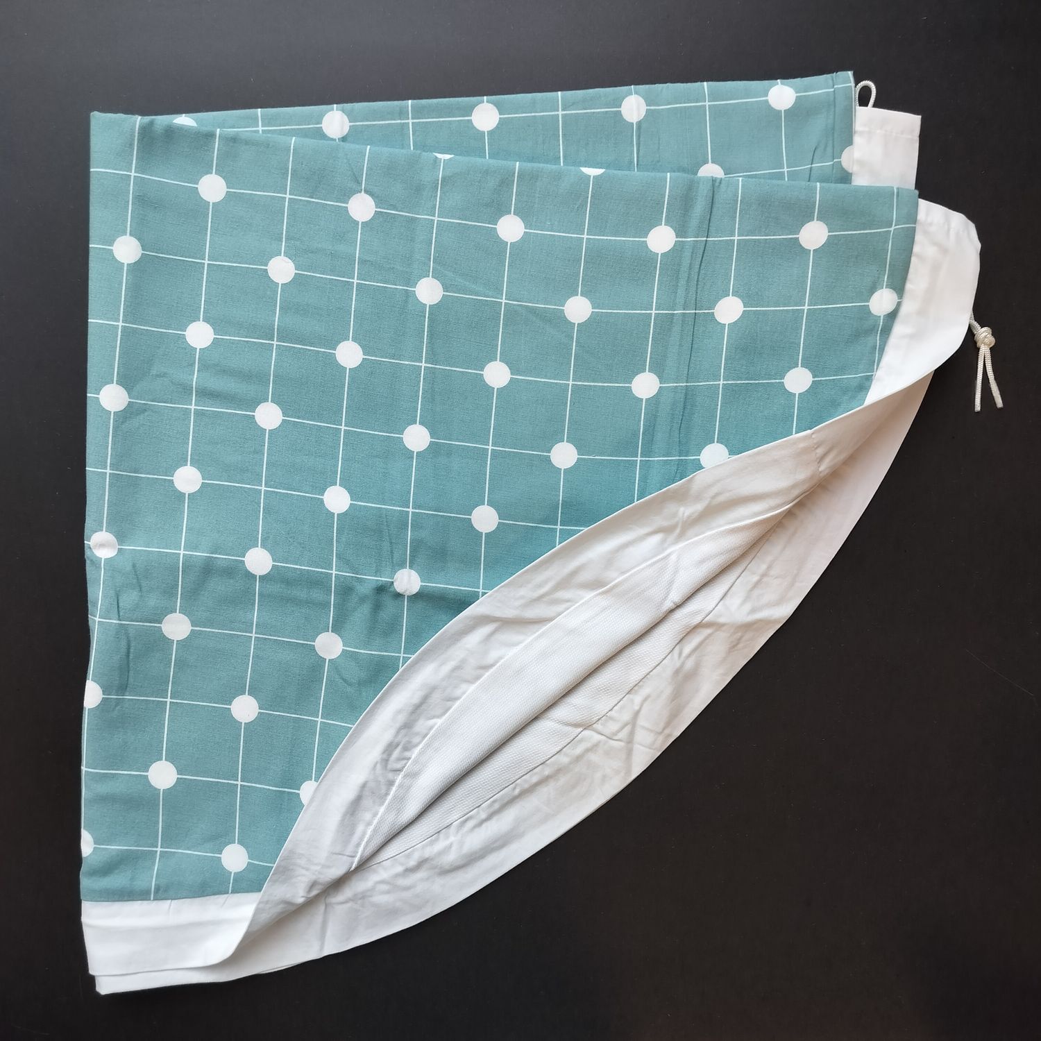 Play &amp; go uit recuptextiel - greyblue dots &amp; grid