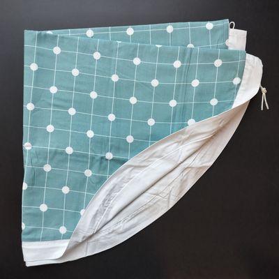 Play &amp; go uit recuptextiel - greyblue dots &amp; grid
