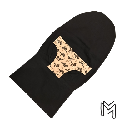Wipperhoes uit recuptextiel - black with blush foxes