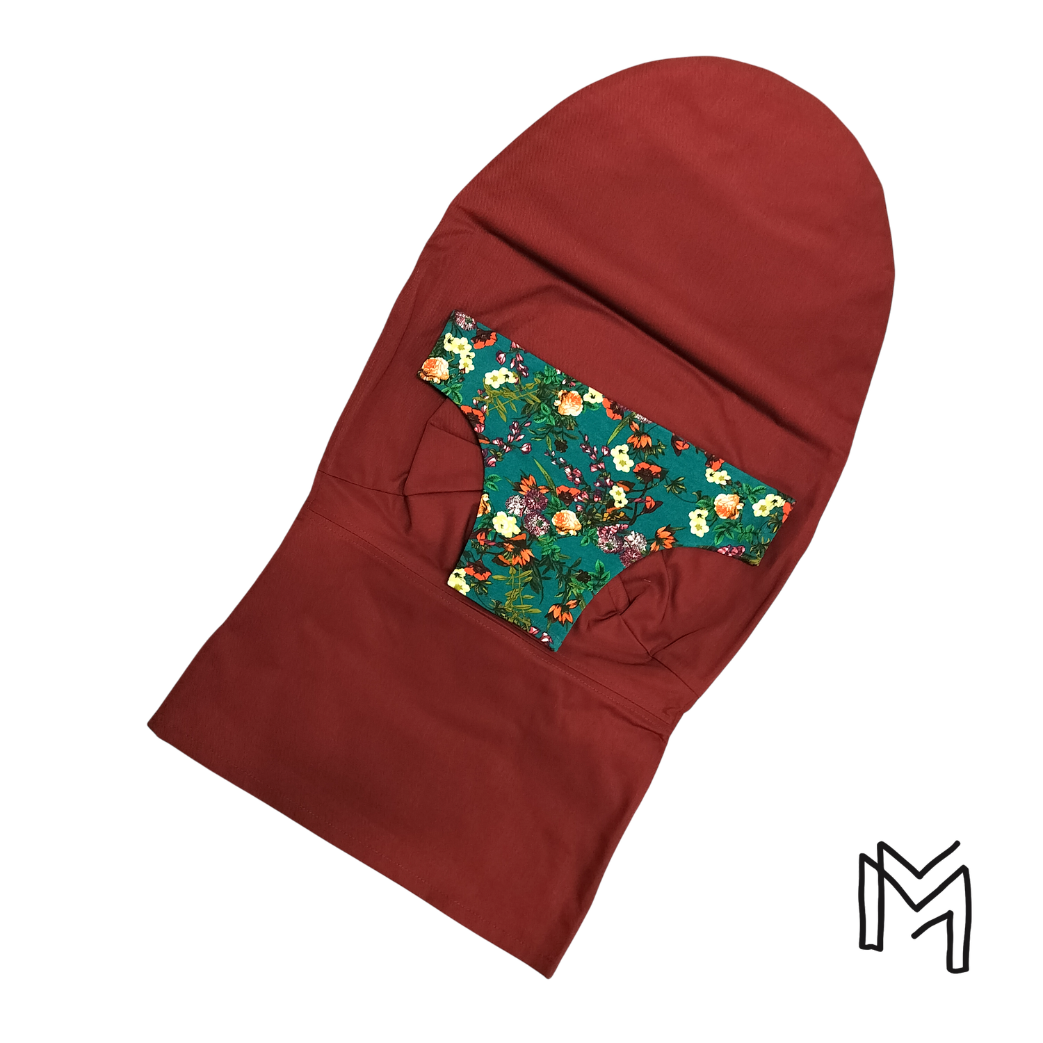 Wipperhoes uit recuptextiel - burgundy flowers