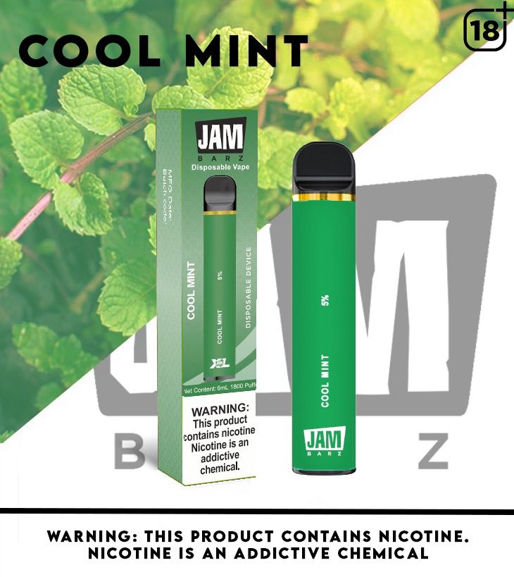 Jam Barz XL 1800 Puff, Flavour: Cool Mint