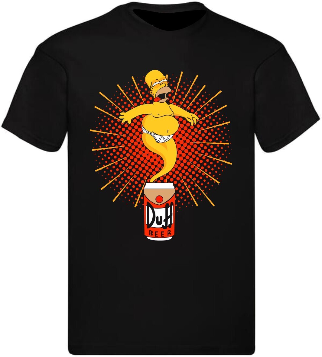 T-SHIRT HOMER Genio Duff, COLORE: NERO