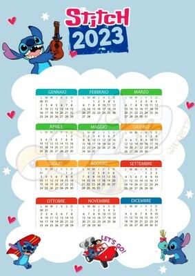 CALENDARIO Stitch e Sonic 2024