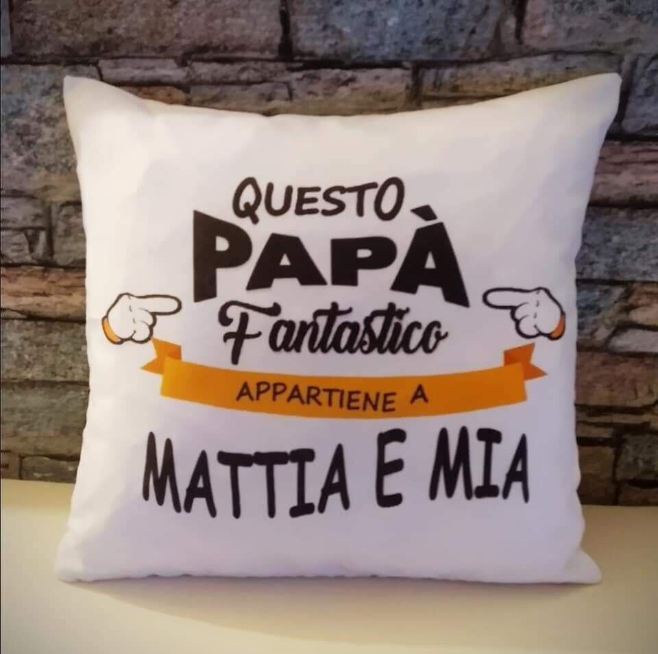 Cuscino &quot;Appartiene a...&quot;, GRAFICA: Arancione