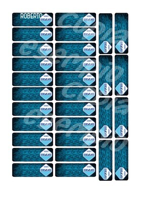 Etichette scuola 6x2cm SQUADRE DI CALCIO scuola personalizzate