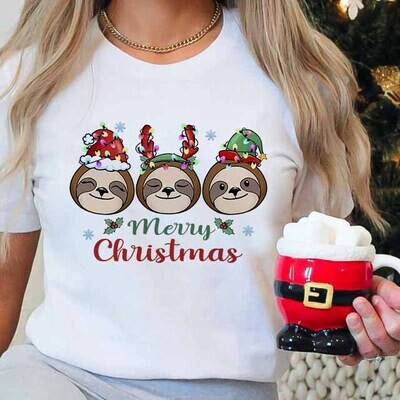 T-SHIRT NATALE bradipo