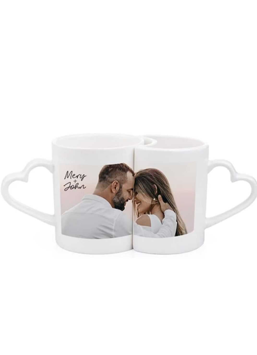 Tazza di coppia manico cuore