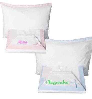3-piece embroidered crib sheet set